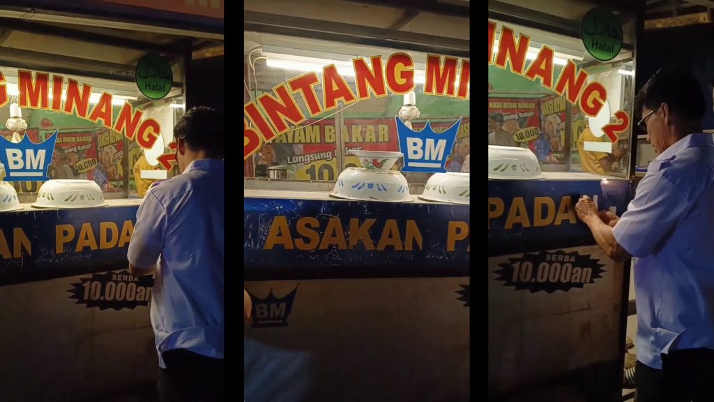 Viral, Tiga orang merazia rumah makan murah nasi padang di cirebon, (Tangkapan Layar)