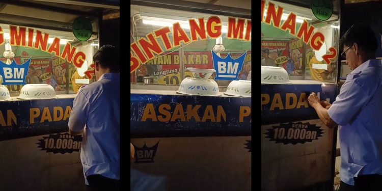 Viral, Tiga orang merazia rumah makan murah nasi padang di cirebon, (Tangkapan Layar)