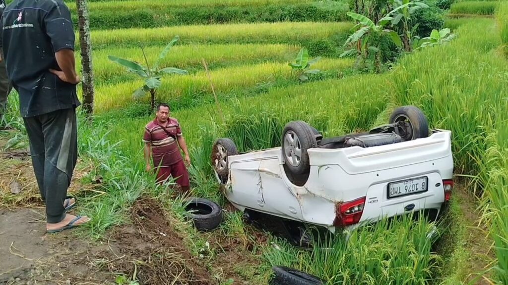 Gara Gara Ikuti Google Maps, Mobil Wisatawan Terjun Ke Sawah