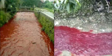 Viral Air Sungai Di Desa Kecomberan Cirebon Berubah Jadi Merah, Penyebabnya Masih Misterius