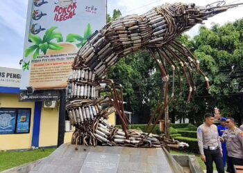 Resahkan Masyarakat, 2.400 Knalpot Brong Dimusnahkan dan Dijadikan Monumen Udang Knalpot