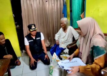 Berikan Bantuan Beras, Lurah Datangi Langsung Lansia dan Warga Sakit