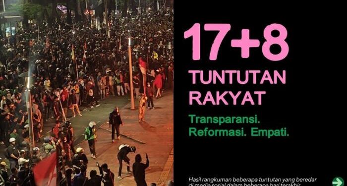 Viral! 17+8 Tuntutan Rakyat di Media Sosial, Ini Daftar Lengkap dan Maknanya