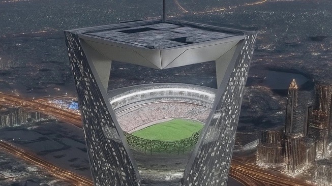 Unik! Arab Saudi Bangun Stadion Untuk Piala Dunia 2034 di Puncak Gedung Pencakar Langit