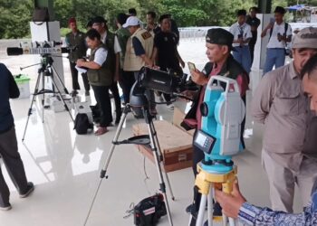 Pemantauan hilal 1 Ramadan di Pantai Baro Gebang, Hilal terpantau di bawah ufuk minus nol derajat dan tidak terlihat