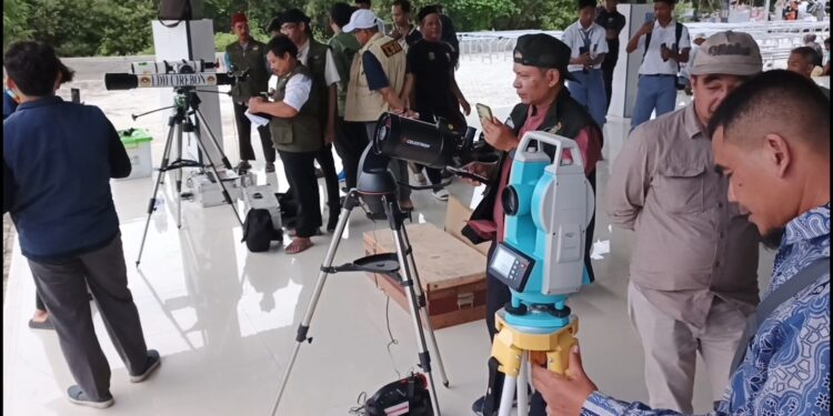 Pemantauan hilal 1 Ramadan di Pantai Baro Gebang, Hilal terpantau di bawah ufuk minus nol derajat dan tidak terlihat