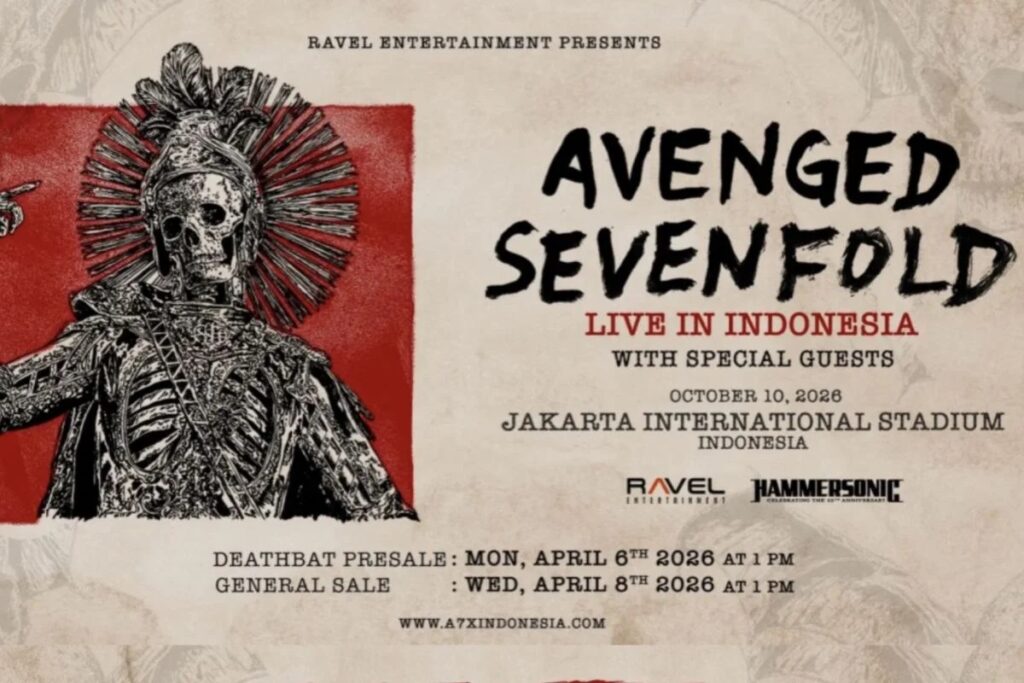 Poster resmi Konser Avenged Sevenfold Jakarta