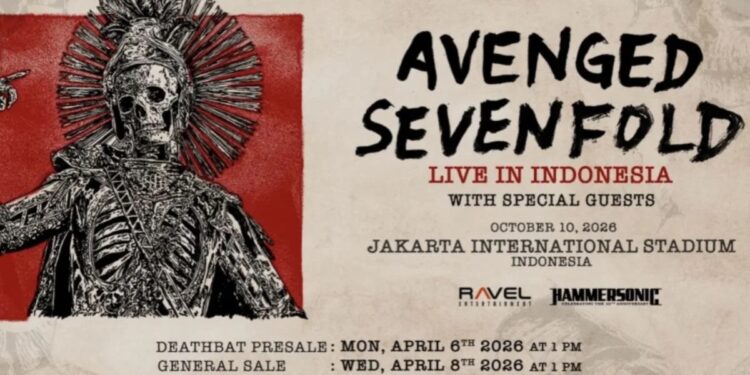 Poster resmi Konser Avenged Sevenfold Jakarta