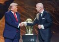 Presiden Donald Trump dan Gianni Infantino, yang terlihat pada pengundian Piala Dunia Desember lalu, telah berdiskusi mengenai persiapan turnamen tersebut. (Sumber Foto : Getty Images)