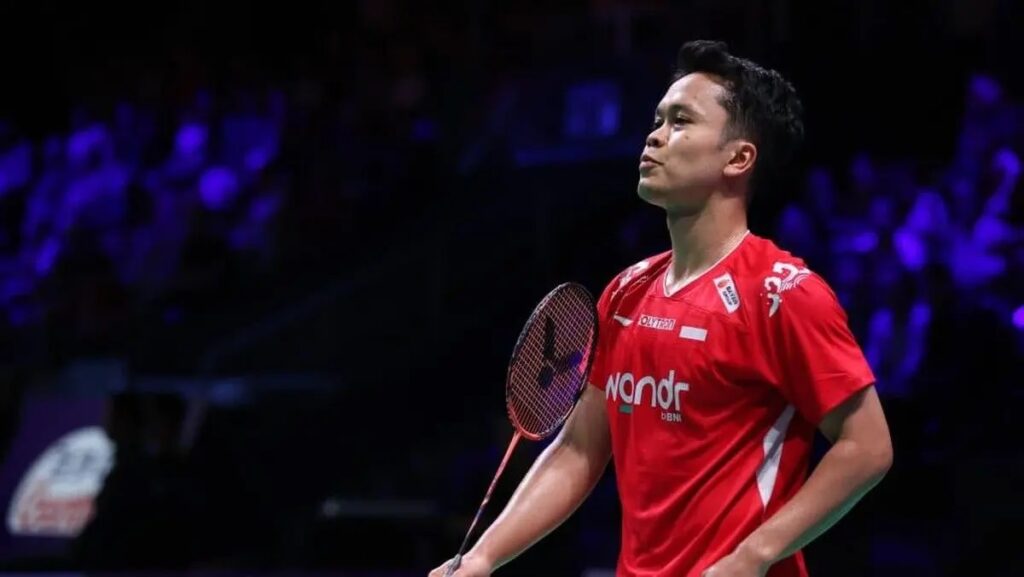 Anthony Ginting sudah berjuang maksimal saat dikalahkan Toma Junior Popov di Thomas Cup 2026. (Arsip PBSI)