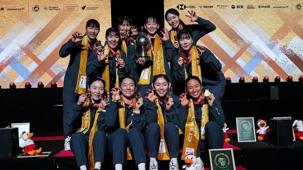 Tim bulutangkis Korea juara Uber Cup 2026 (Foto: Getty Images/Shi Tang)