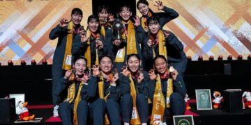 Tim bulutangkis Korea juara Uber Cup 2026 (Foto: Getty Images/Shi Tang)
