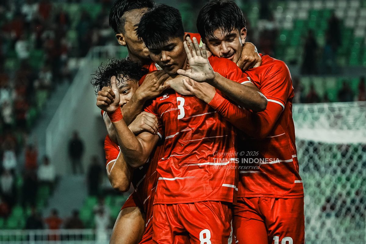 Penyerang Timnas U19 Indonesia, Arkhan Kaka, merayakan gol ke gawang Myanmar pada laga Piala AFF U19 atau ASEAN U19 Championship di Stadion Utama Sumatera Utara pada Senin (1/6/2026).(PSSI)