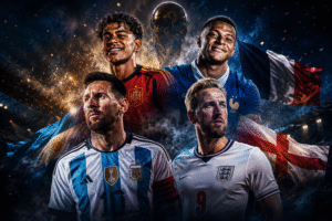 Luar Biasa! Empat Tim Teratas Ranking FIFA Kompak Lolos ke Semifinal Piala Dunia 2026 (Gambar di buat menggunakan Chat GPT)