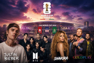Justin Bieber, BTS, Shakira, dan Coldplay tampil pada Halftime Show Piala Dunia 2026 (Sumber Foto : Tangkapan Layar)