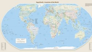 Foto: Proyeksi Equal Earth, peta dunia baru yang disepakati oleh Majelis Umum PBB. (Dok. equal-earth)